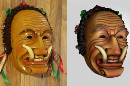 3D-digitalisierte Fastnachtsmaske