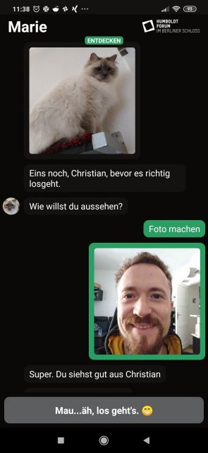 Im Home-Office mit Katze und Papier-Fuchs