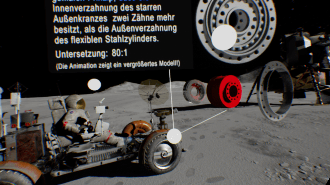 Screenshot der VR-Installation zum Lunar Roving Vehicle