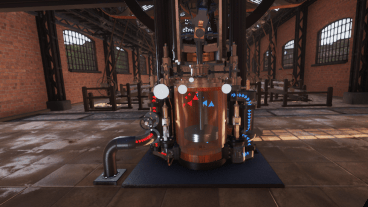 Screenshot der VR-Installation zur Sulzer Dampfmaschine
