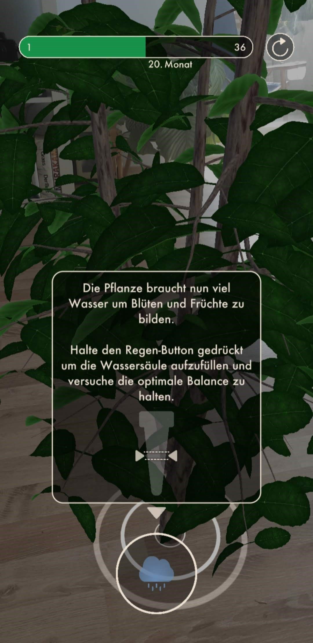 Interaktive Elemente – links Wasserzufuhr, rechts, Sonneneinstrahlung