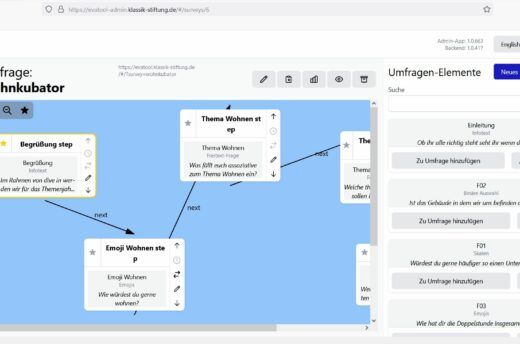 Screenshot k:evatool - Bearbeiten und Anlegen einer Umfrage
